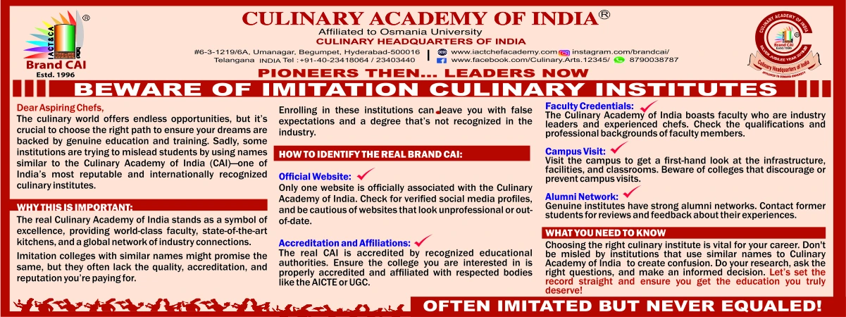 CULINARY ACADEMY OF INDIA banners